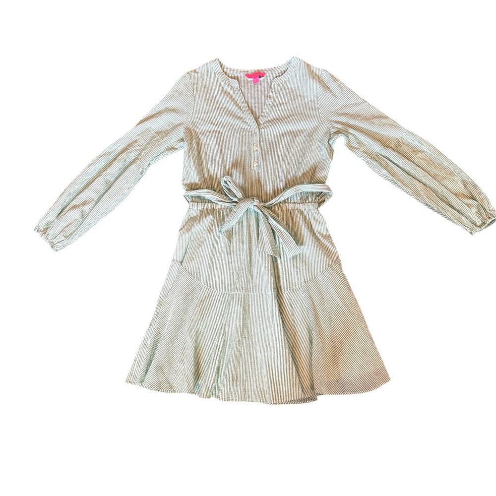 Lilly Pulitzer Size 10 Carla LS Stripe Dress‎ in Spearmint EUC
